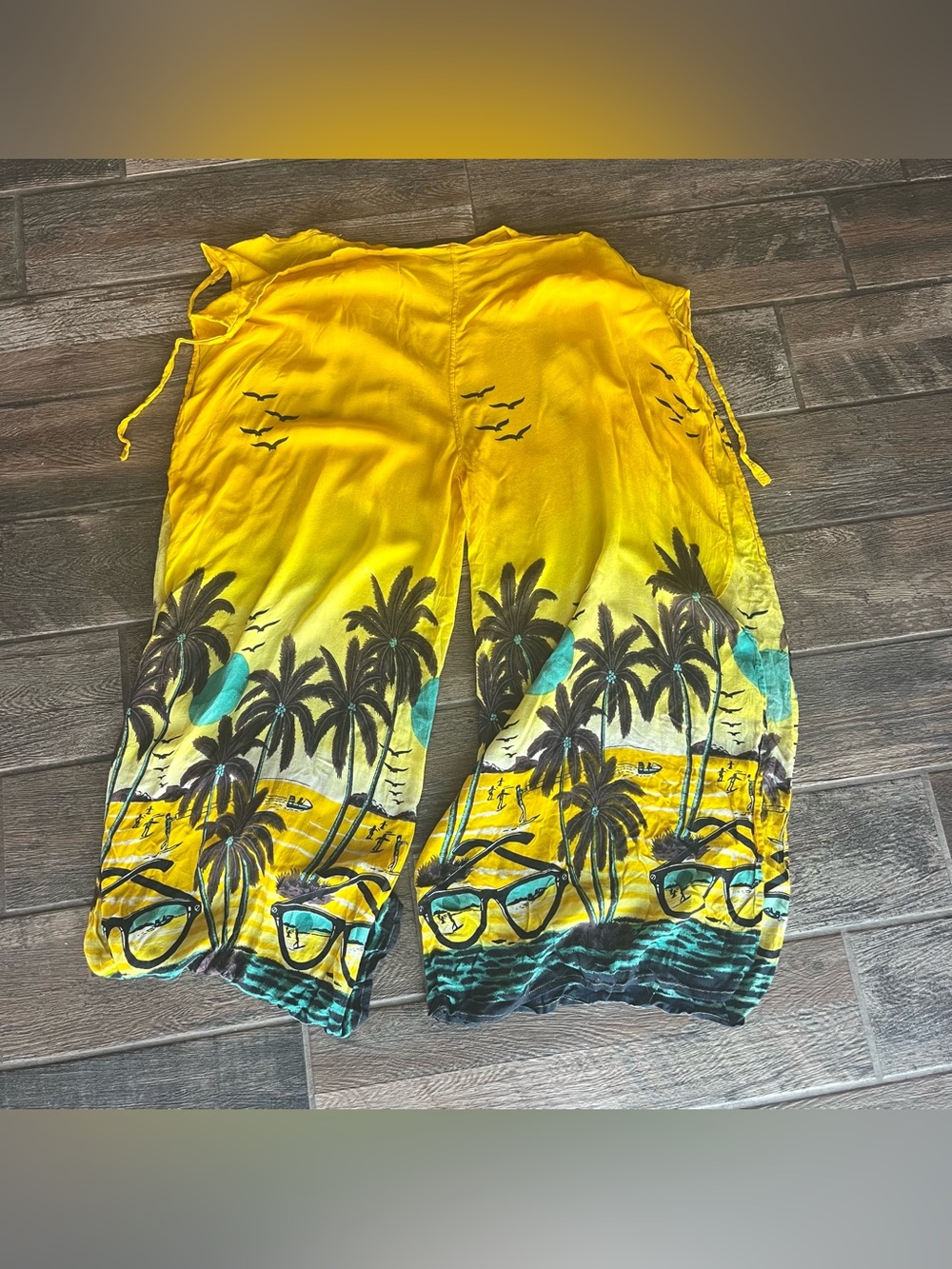 Kiabi Tendance true wrap pants with palm tree Hawaiian print M